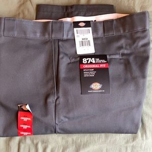 Dickies 874 Dark Gray Dress/Work Pants 44x34 NEW